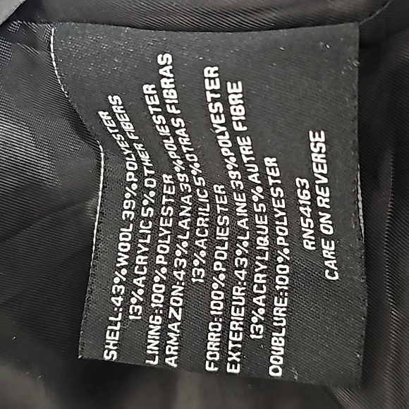 NINE WEST pea coat Size 4 black white - Picture 8 of 8